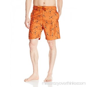 Balboa Men's Printed Swim Trunk Orange B01N16PTIE